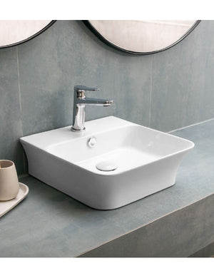 APALLA lavabo quadrato da appoggio 41x41,5x12,5 cm in porcellana