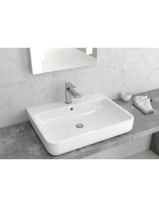 BOTENE lavabo rettangolare da appoggio 61x46x19 cm in porcellana
