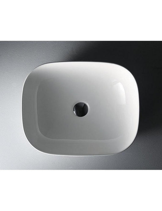 Lavabo rettangolare da appoggio senza foro JEY 49x39,5x15 cm