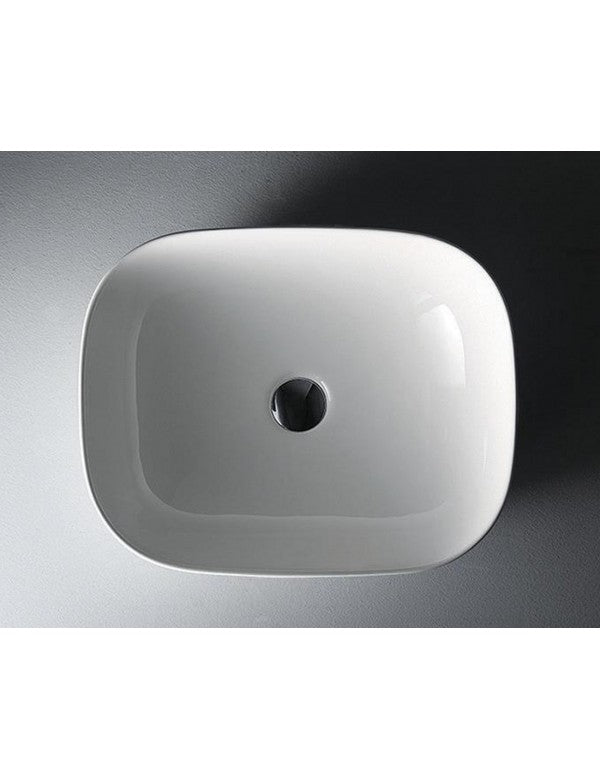 Lavabo rettangolare da appoggio senza foro JEY 49x39,5x15 cm