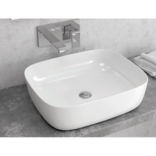 Lavabo rettangolare da appoggio senza foro JEY 49x39,5x15 cm