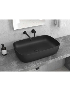 Lavabo da appoggio nero MILOS su mobile bagno 60x39x14,5 cm