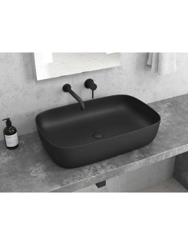 Lavabo da appoggio nero MILOS su mobile bagno 60x39x14,5 cm