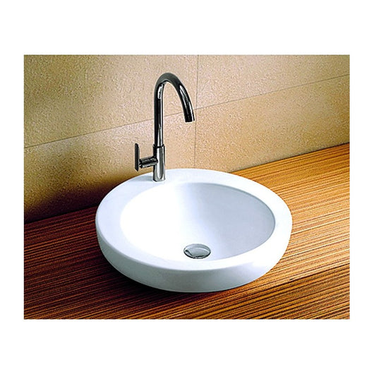 Lavabo rotondo da posizionare su un mobile bagno in porcellana 46x46x14 cm