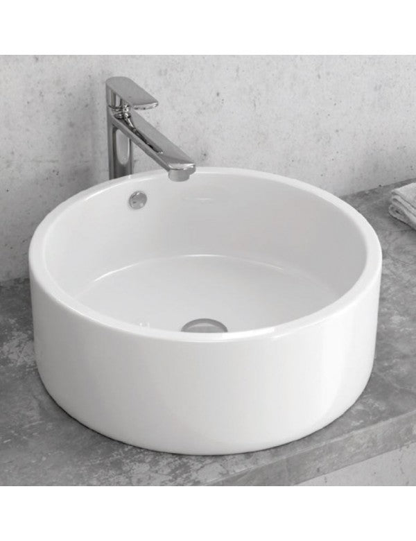 Lavabo rotondo da appoggio senza foro BACHACHE 42,5x42,5x16,5 cm