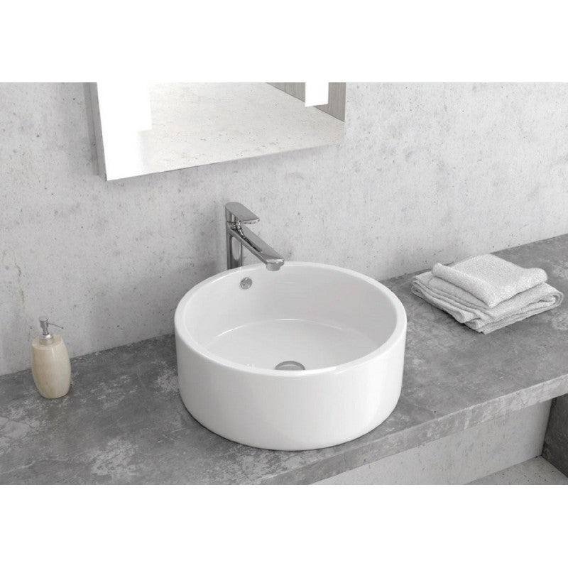 Lavabo rotondo da appoggio senza foro BACHACHE 42,5x42,5x16,5 cm