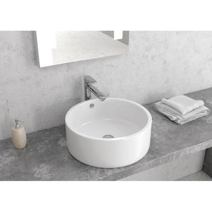Lavabo rotondo da appoggio senza foro BACHACHE 42,5x42,5x16,5 cm