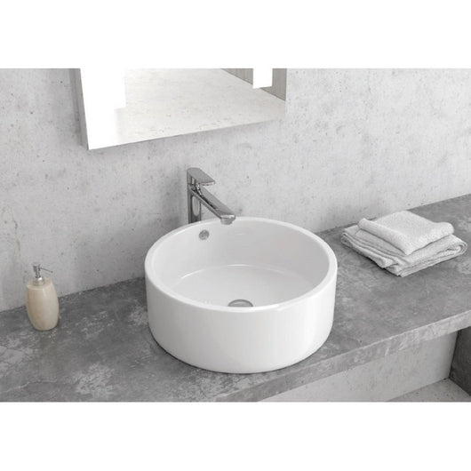 Lavabo rotondo da appoggio senza foro BACHACHE 42,5x42,5x16,5 cm