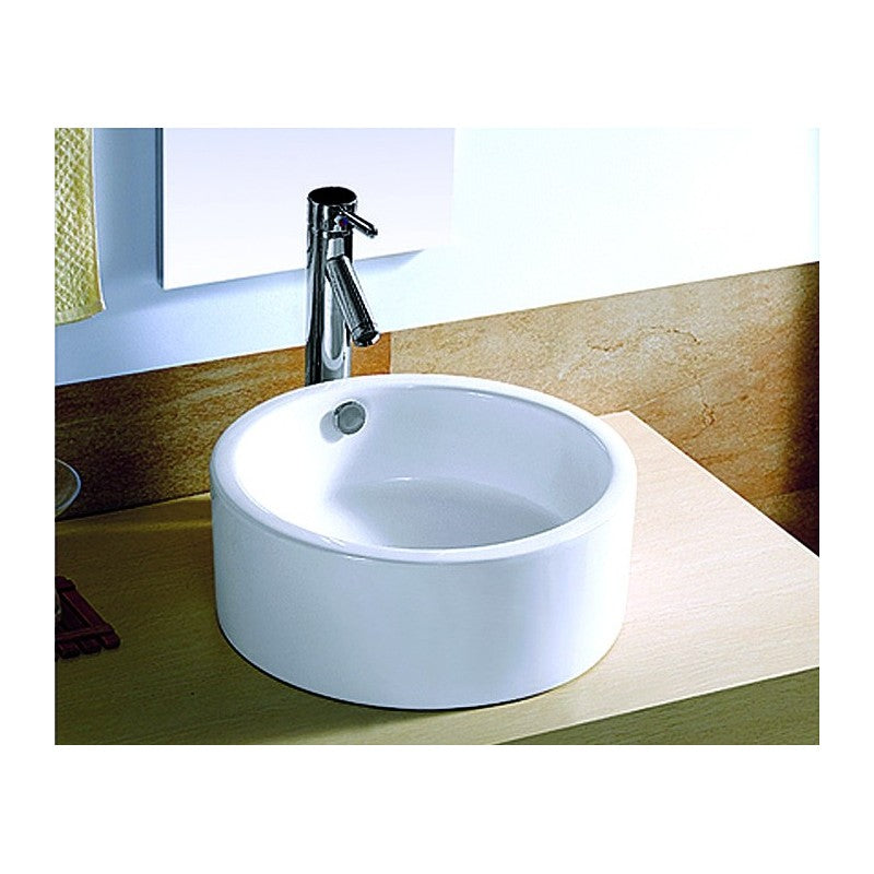 Lavabo rotondo da appoggio senza foro BACHACHE 42,5x42,5x16,5 cm