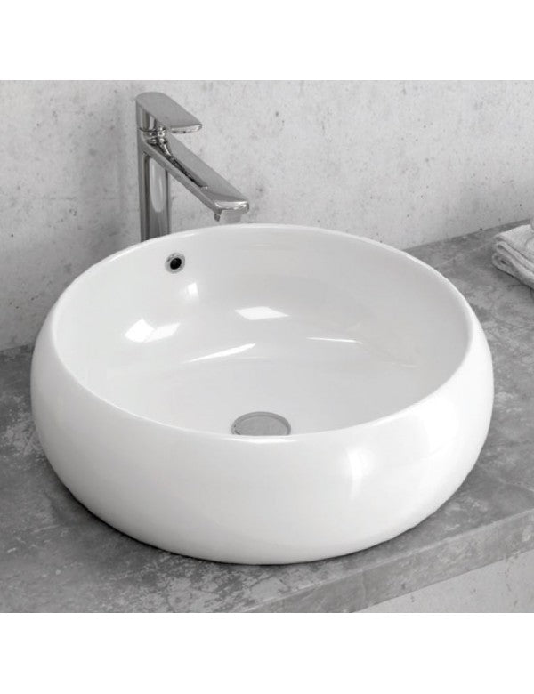 Lavabo rotondo da appoggio senza foro BE 44,5x44,5x21,5 cm