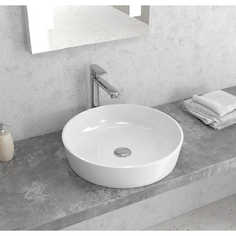 Lavabo rotondo da appoggio senza foro PESTAK 48x48x10 cm