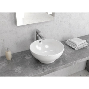 Lavabo rotondo da appoggio senza foro SOA 40x40x17 cm