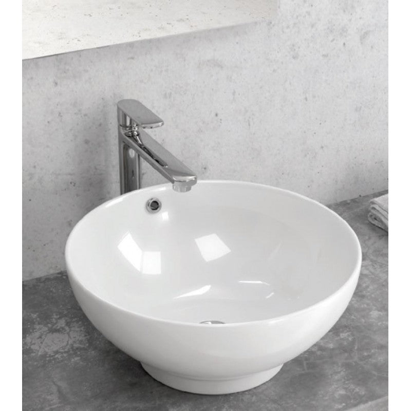 Lavabo rotondo da appoggio senza foro SOA 40x40x17 cm