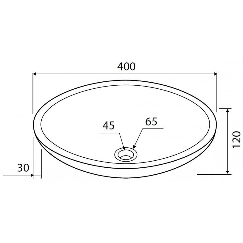 ELENA GREY lavabo rotondo da appoggio Ø40 x12 cm in pietra