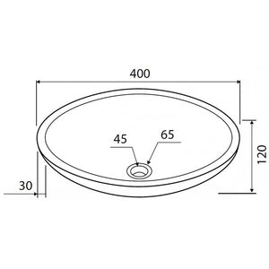 ELENA GREY lavabo rotondo da appoggio Ø40 x12 cm in pietra