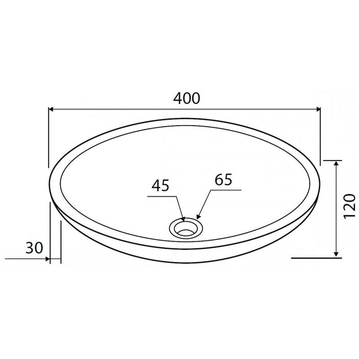 ELENA GREY lavabo rotondo da appoggio Ø40 x12 cm in pietra