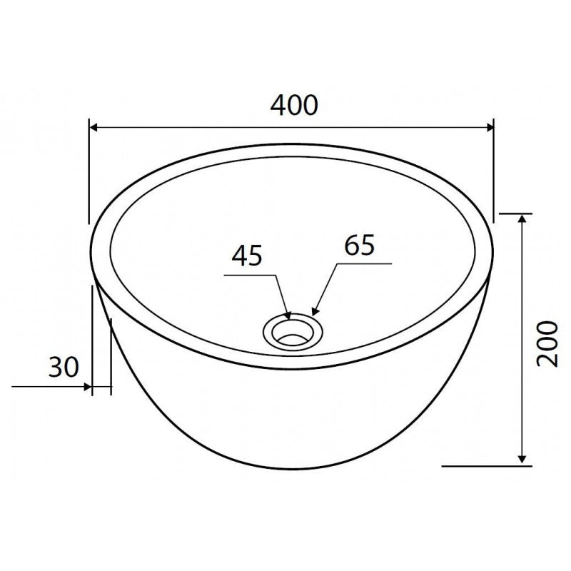 LEYLA CREAM lavabo rotondo da appoggio Ø40 x20 cm in pietra