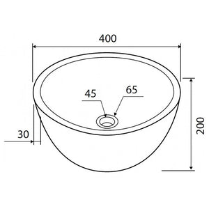 LEYLA CREAM lavabo rotondo da appoggio Ø40 x20 cm in pietra