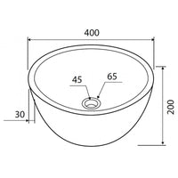 LEYLA NERO lavabo rotondo da appoggio Ø40 x20 cm in pietra