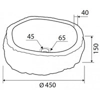 Lavabo rotondo da appoggio ONYx Ø40-45 x15 cm in pietra marrone