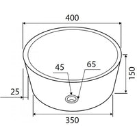 TIMUR CREAM lavabo rotondo da appoggio Ø40 x15 cm in pietra marrone