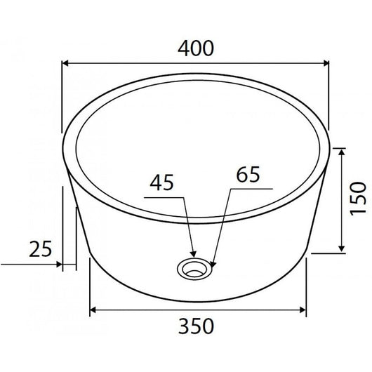 TIMUR CREAM lavabo rotondo da appoggio Ø40 x15 cm in pietra marrone