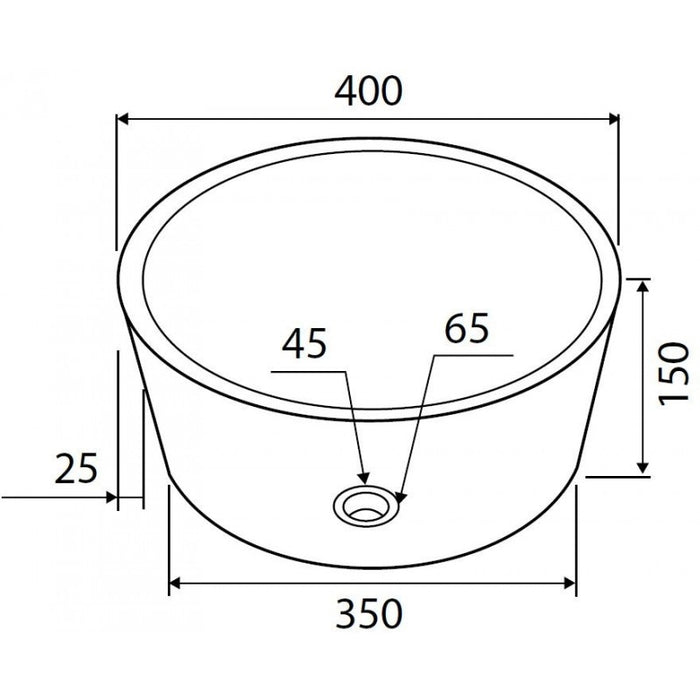 TIMUR CREAM lavabo rotondo da appoggio Ø40 x15 cm in pietra marrone