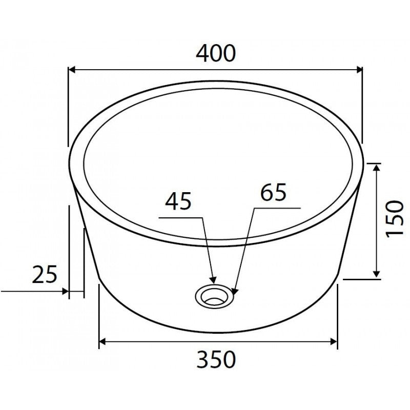 TIMUR CREAM lavabo rotondo da appoggio Ø40 x15 cm in pietra marrone