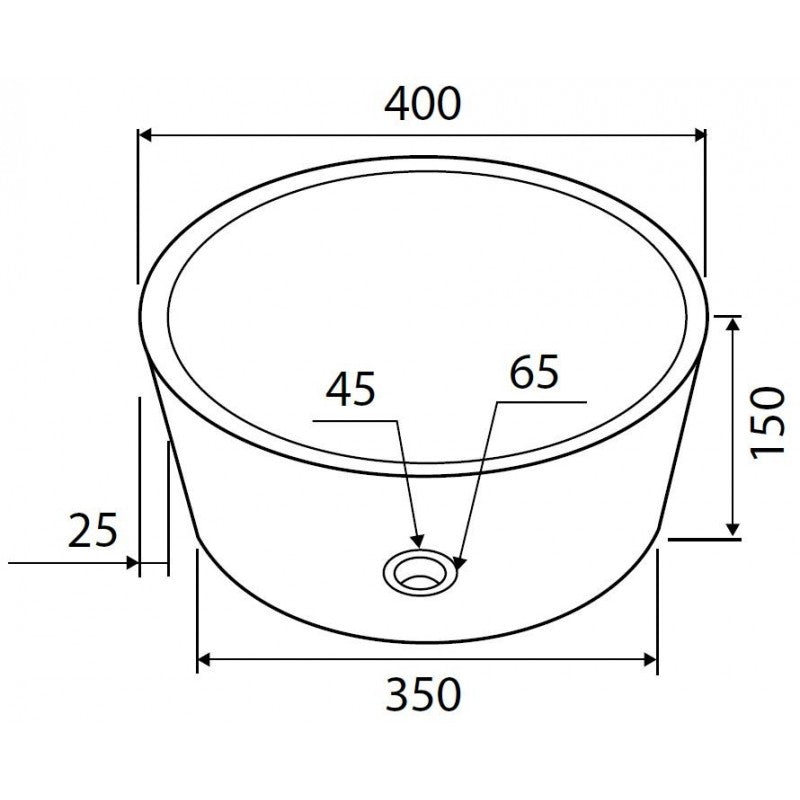 TIMUR ROSSO lavabo rotondo da appoggio Ø40 x15 cm in pietra