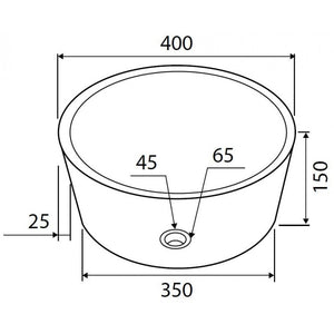 TIMUR ROSSO lavabo rotondo da appoggio Ø40 x15 cm in pietra