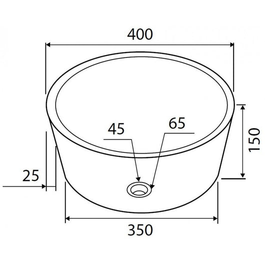 TIMUR ROSSO lavabo rotondo da appoggio Ø40 x15 cm in pietra
