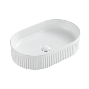 FOTSY lavabo ovale impilato rigato senza foro 50x32x12,2 cm