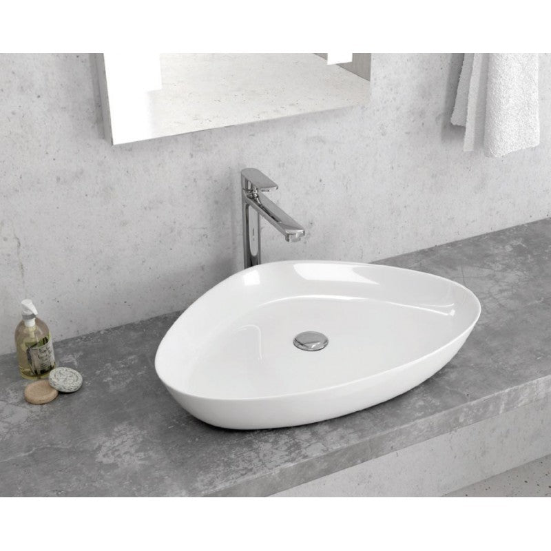 Lavabo triangolare da appoggio senza foro PREMIUM 59x41x10 cm