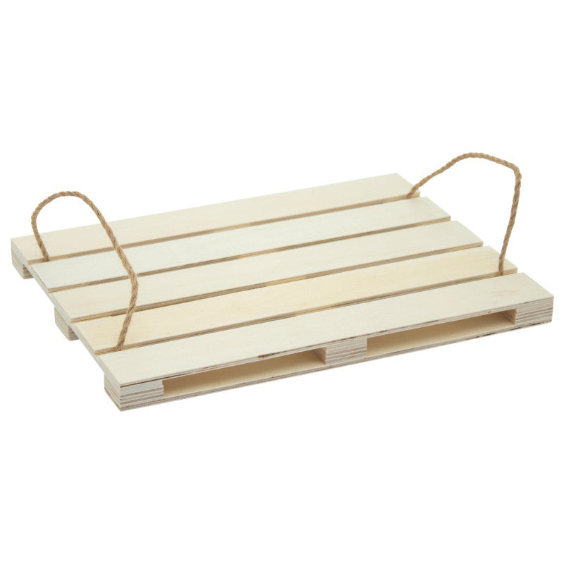 Vassoio A Servire In Legno Pallet 38x28 Cm