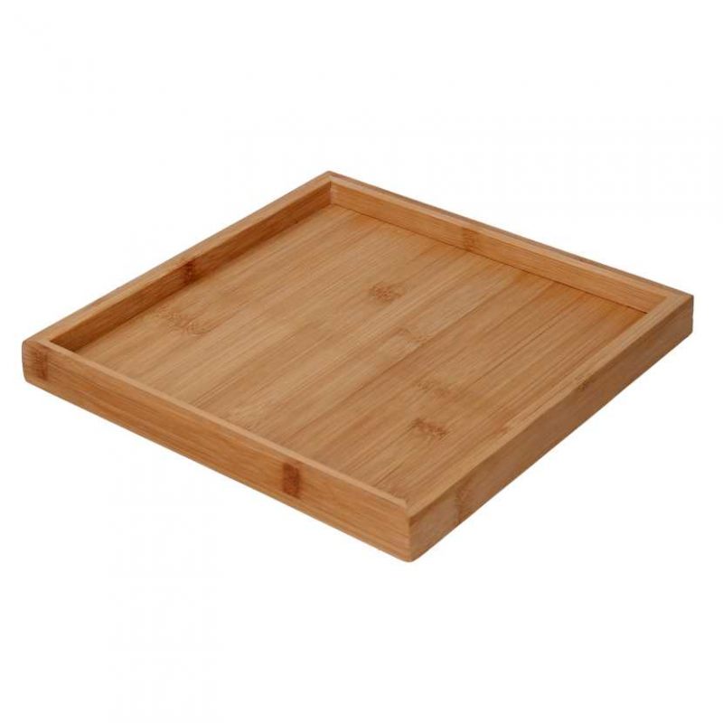 Vassoio bambù naturale quadro cm30x30h2,5