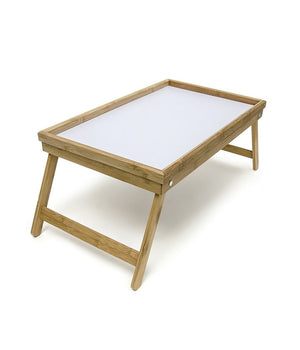Vassoio Da Letto Pieghevole In Legno Di Bambu' Bamboo Richiudibile 50 X 30 Cm         