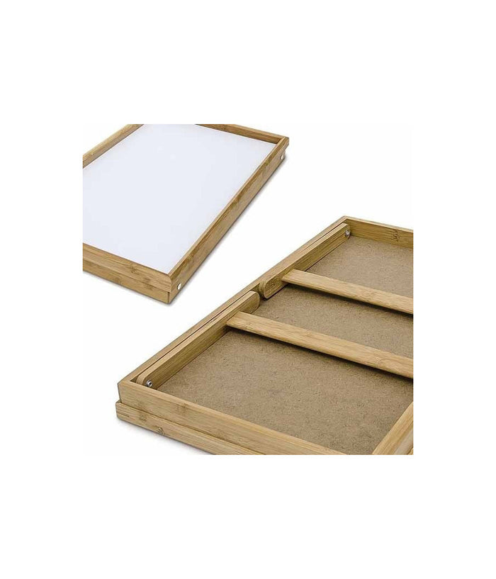 Vassoio Da Letto Pieghevole In Legno Di Bambu' Bamboo Richiudibile 50 X 30 Cm         