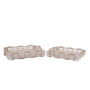 Vassoio legno 1-2 sbiancato con corda rettangolare cm 59x35,5h8