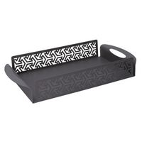 Vassoio metallo frecce grigio rettangolare cm 41x20h6,5