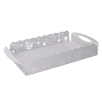 Vassoio metallo mare bianco rettangolare cm 41x20h6