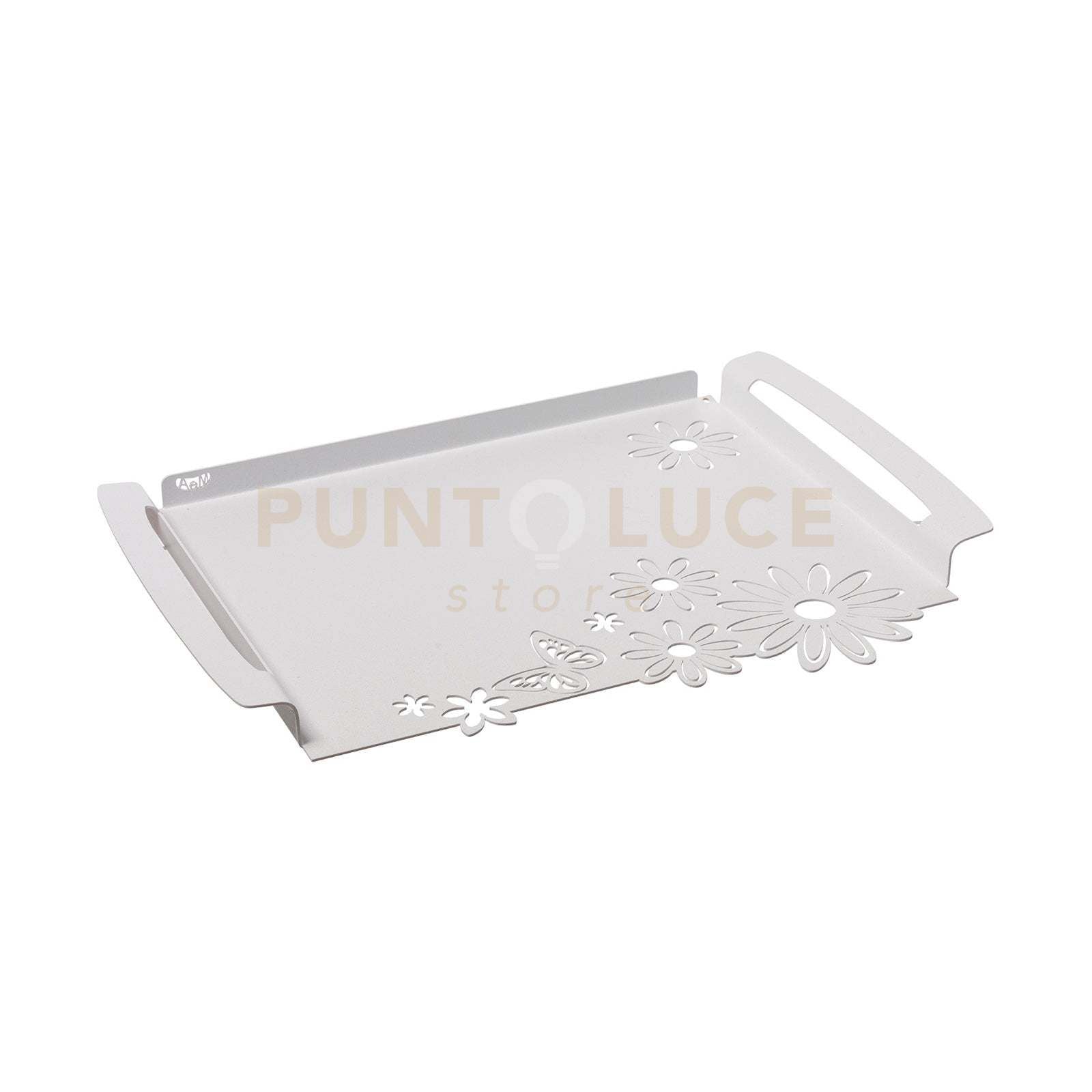 vassoio piccolo margherite Bianco marmo in Ferro 37x26cm