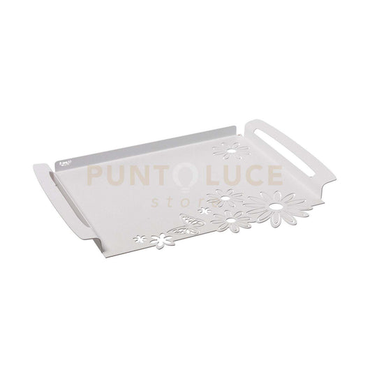 vassoio piccolo margherite Bianco marmo in Ferro 37x26cm