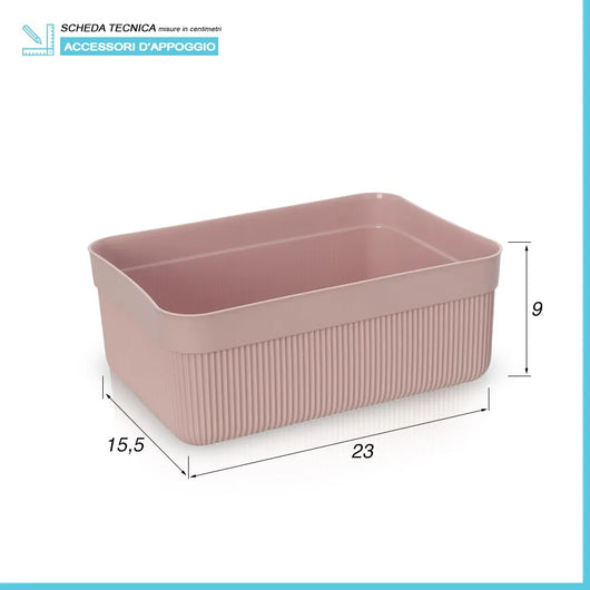 Vassoio porta oggetti da appoggio rosa in plastica Ring