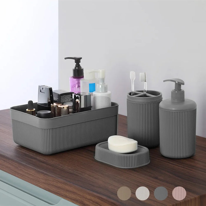 Vassoio porta oggetti da appoggio rosa in plastica Ring