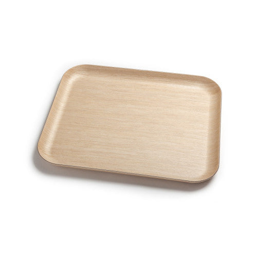 Vassoio realizzato in legno naturale stratificato e pressato. Modello intero. DELICA