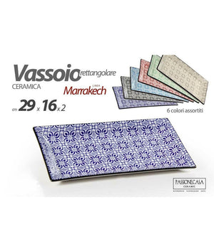 Vassoio Rettangolare Marrakech 29x16x2cm Deluxe Multiuso 6 Colori Ceramica 771675         