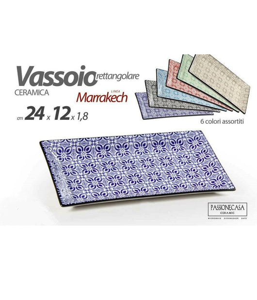 Vassoio Rettangolare Marrakech Multiuso 24x12x1,8 Cm 6 Colori Assortiti 771668         