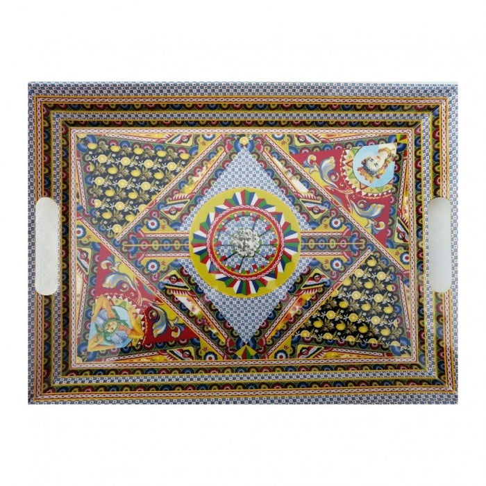Vassoio Tray con Manici Santa Rosalia in Melamina 49 x 36 cm