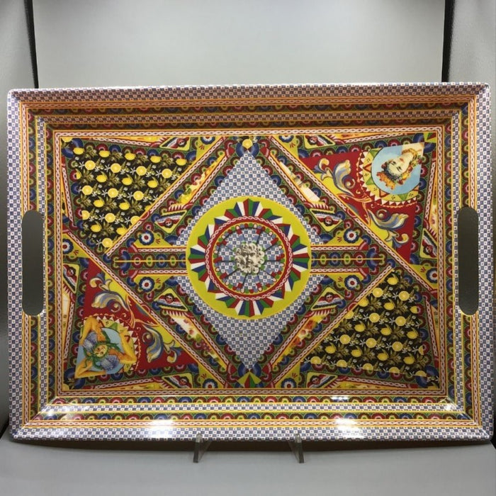 Vassoio Tray con Manici Santa Rosalia in Melamina 49 x 36 cm