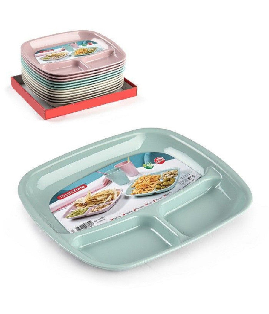Vassoio Trio In Plastica Riutilizzabile Piatto Ideale Per Aperitivi Feste 140621a         